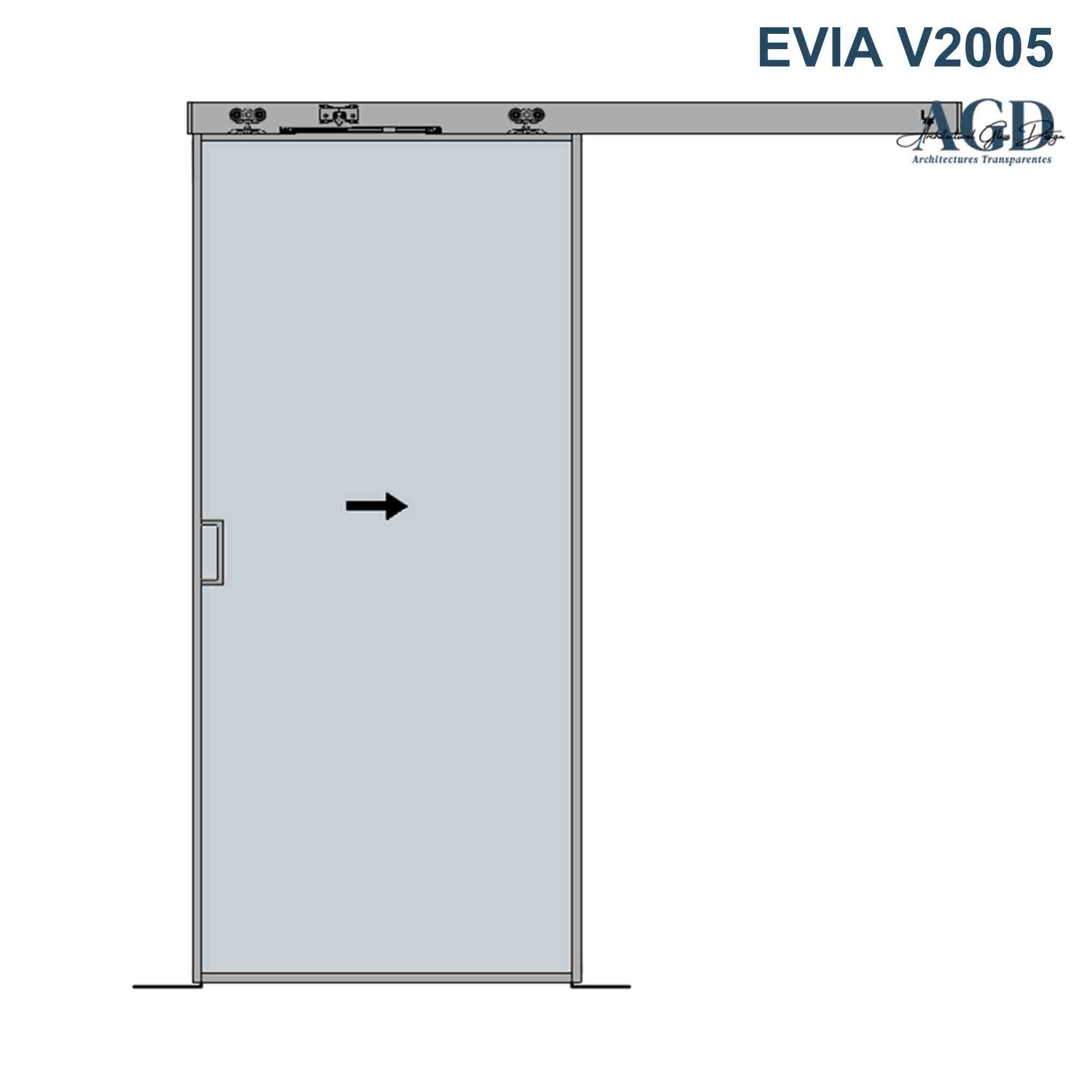 Porte en verre coulissante EVIA V2005